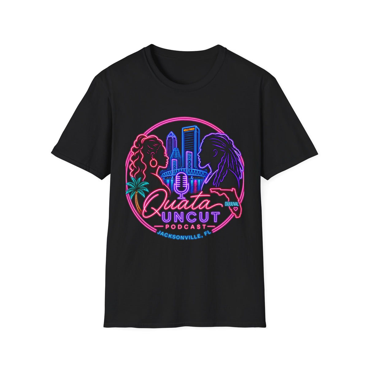 Quata Uncut Podcast™ Neon Logo Tee