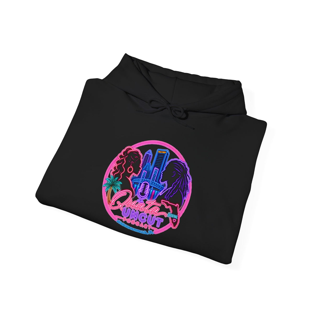 Quata Uncut Podcast™ Neon Logo Hoodie